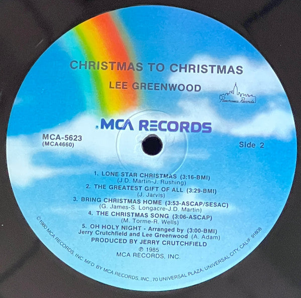 Lee Greenwood : Christmas To Christmas (LP, Album, Pin)