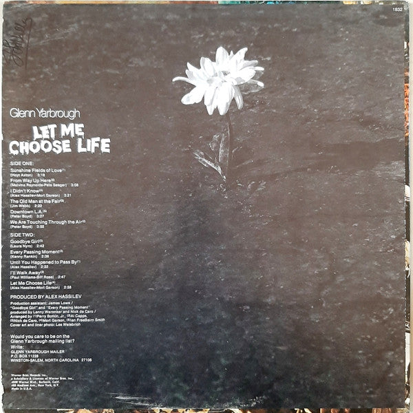 Glenn Yarbrough : Let Me Choose Life (LP, Album, San)