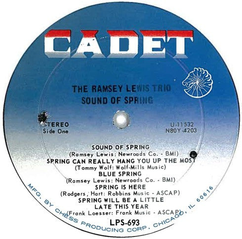 The Ramsey Lewis Trio : Sound Of Spring (LP, Album, RE)