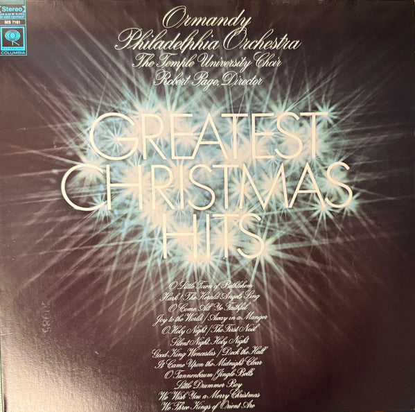 The Philadelphia Orchestra, Ormandy*, The Temple University Choir*, Robert Page : Greatest Christmas Hits (LP, Comp, RE, Car)