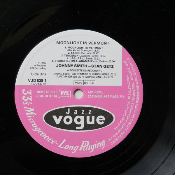 Stan Getz & Johnny Smith : Moonlight In Vermont (2xLP, Comp)