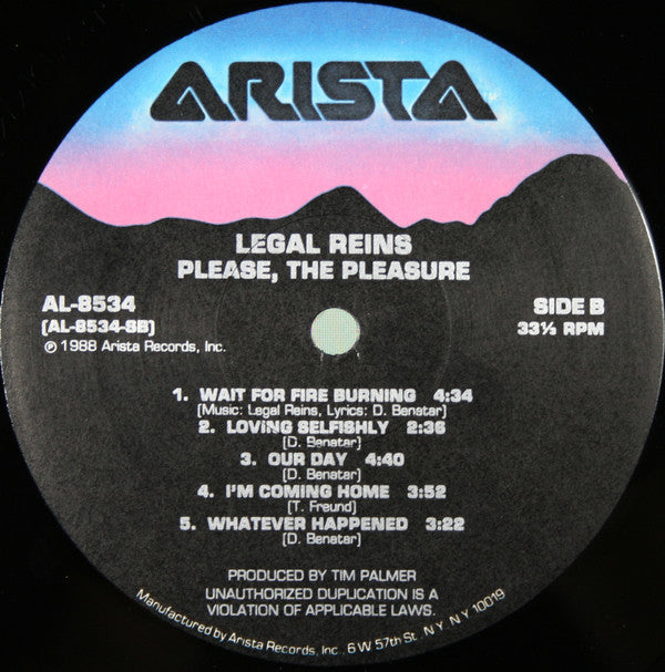 Legal Reins : Please, The Pleasure (LP, Album)