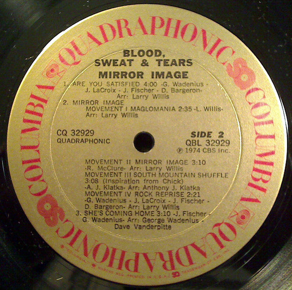 Blood, Sweat & Tears* : Mirror Image (LP, Album, Quad, Pit)