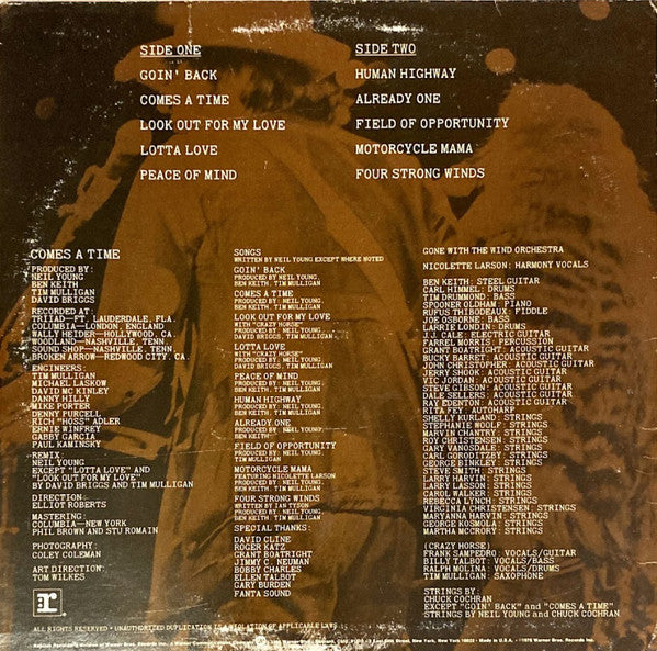 Neil Young : Comes A Time (LP, Album, SRC)