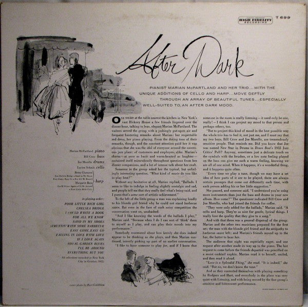 Marian McPartland : After Dark (LP, Album, Mono)
