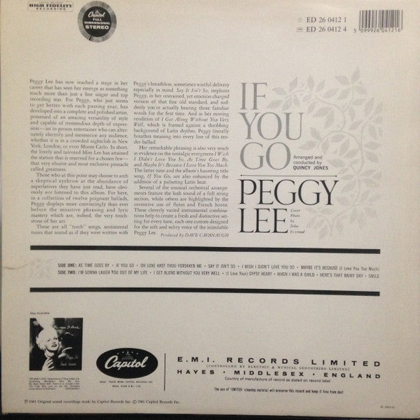 Peggy Lee : If You Go (LP, Album, RE)