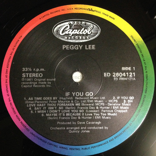 Peggy Lee : If You Go (LP, Album, RE)