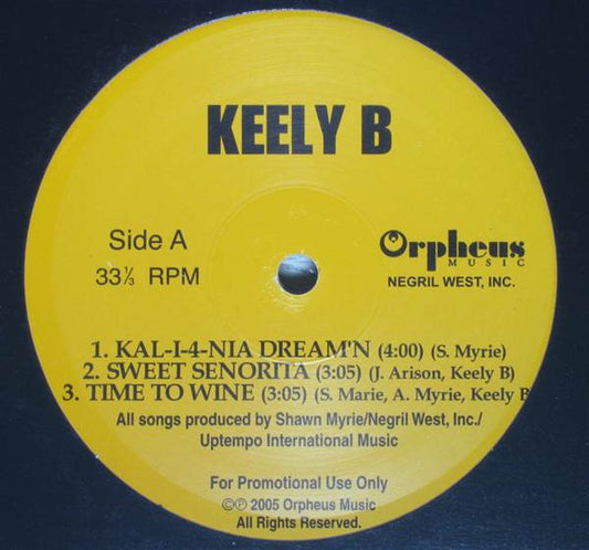 Keely B : Kal-I-4-Nia Dream'n (12", Promo)