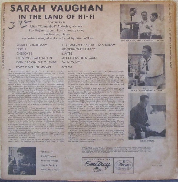 Sarah Vaughan : In The Land Of Hi-Fi (LP, Album, Mono, Ind)