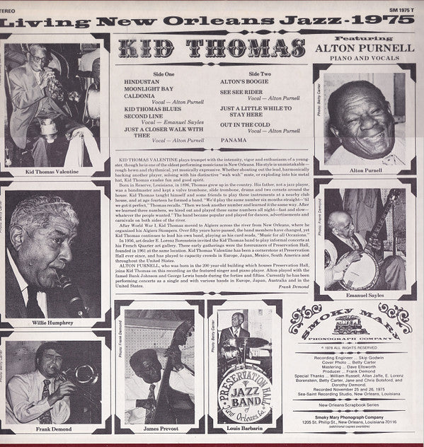 Kid Thomas* Featuring Alton Purnell : Kid Thomas Featuring Alton Purnell (LP, Album)