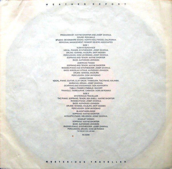 Weather Report : Mysterious Traveller (LP, Album, M/Print, Pit)
