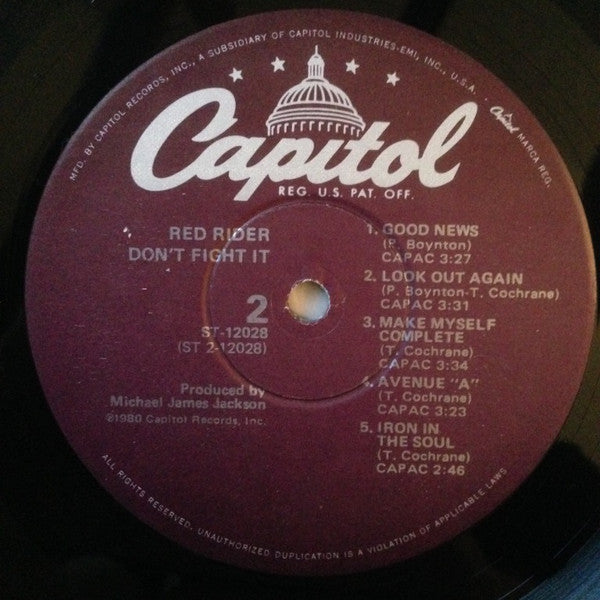 Red Rider : Don't Fight It (LP, Album, Win)