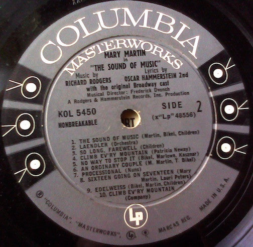 Leland Hayward, Richard Halliday, Richard Rodgers, Oscar Hammerstein II, Mary Martin : The Sound Of Music (Original Broadway Cast) (LP, Album, Mono, Gat)