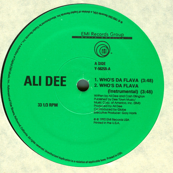 Ali Dee : Who's Da Flava (12")