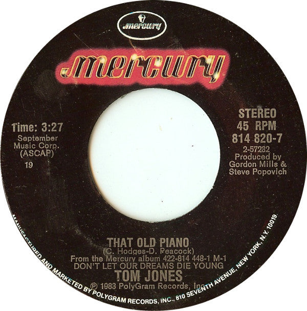 Tom Jones : I've Been Rained On Too (7", Single, Styrene, Bes)