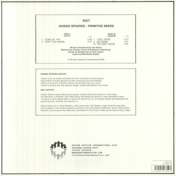 Hidden Spheres : Primitive Needs (12")
