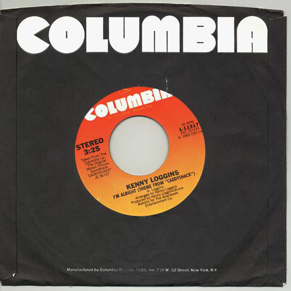 Kenny Loggins : I'm Alright (Theme From "Caddyshack") (7", Single, Styrene, Pit)
