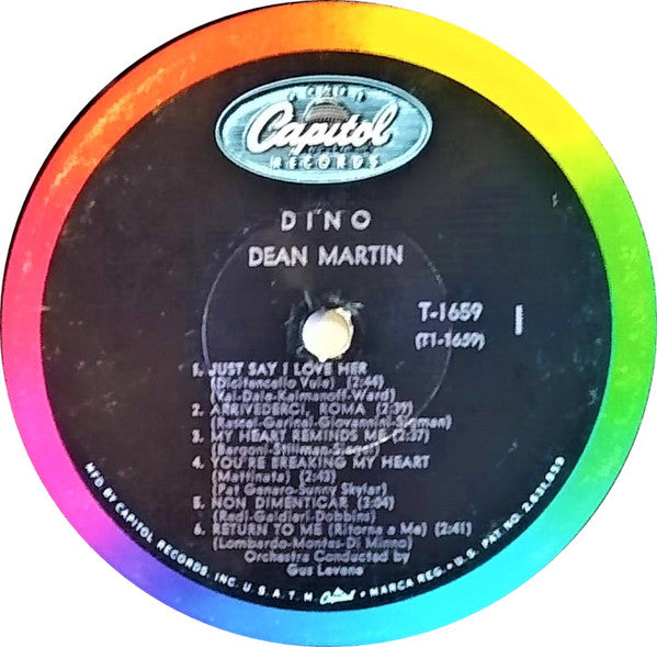 Dean Martin : Dino: Italian Love Songs (LP, Album, Mono)