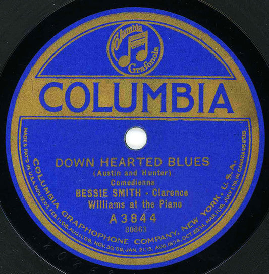 Bessie Smith : Down Hearted Blues / Gulf Coast Blues (Shellac, 10")