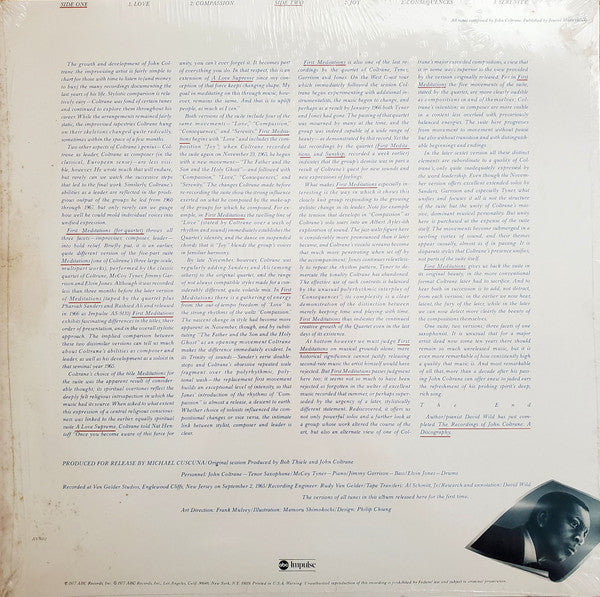 John Coltrane : First Meditations (For Quartet) (LP, Album, San)
