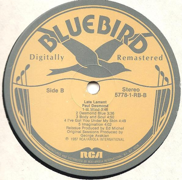Paul Desmond : Late Lament (LP, Album)