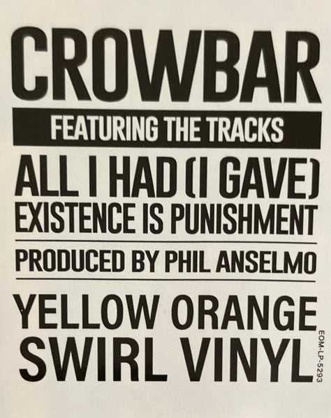 Crowbar (2) : Crowbar (LP, Album, RE, Yel)