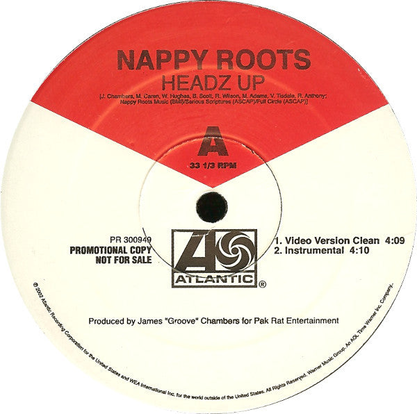Nappy Roots : Headz Up / Ballin' On A Budget (12", Promo)