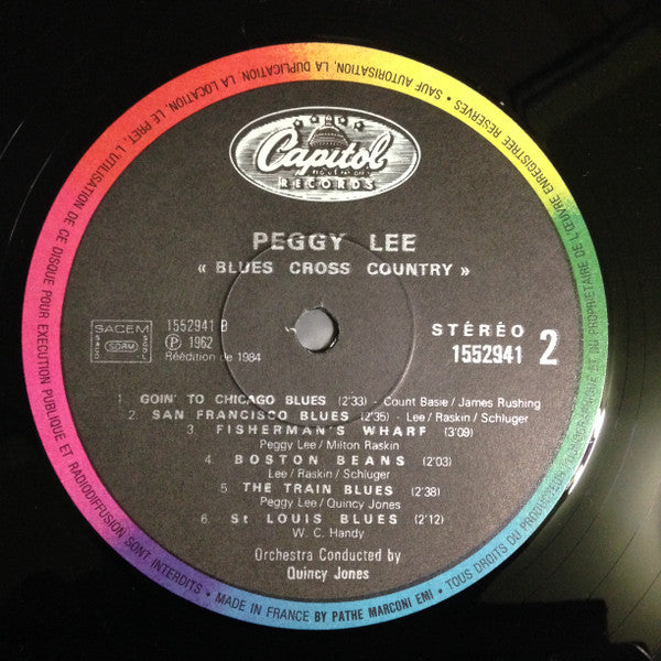 Peggy Lee : Blues Cross Country (LP, Album, RE)