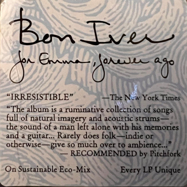 Bon Iver : For Emma, Forever Ago (LP, Album, RE, Eco)