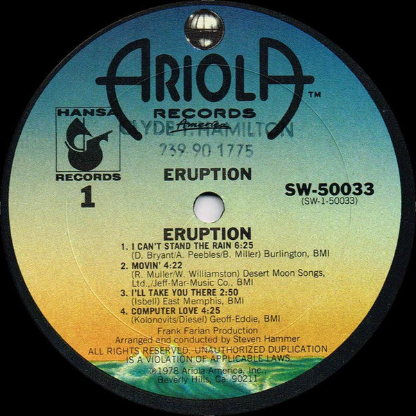 Eruption (4) Featuring Precious Wilson : Eruption (LP, Album, San)