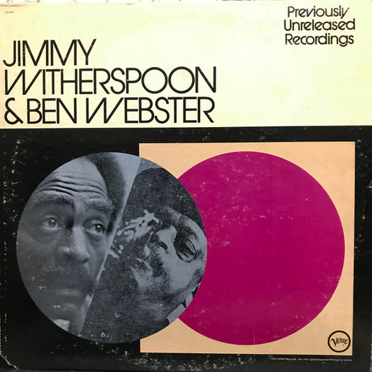 Jimmy Witherspoon & Ben Webster : Previously Unreleased Recordings (LP, Album)