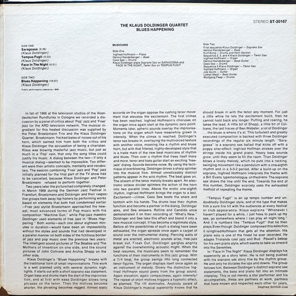 The Klaus Doldinger Quartet* : Blues Happening (LP, Album, Gat)