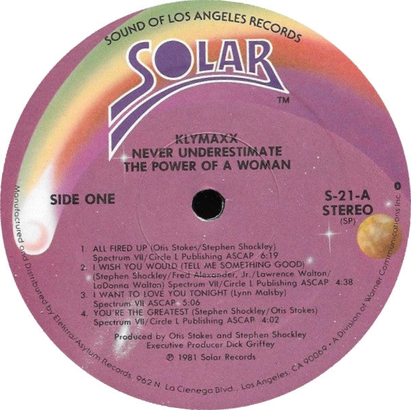 Klymaxx : Never Underestimate The Power Of A Woman (LP, Album, SP)