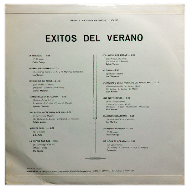 Various : Exitos Del Verano (LP, Comp)