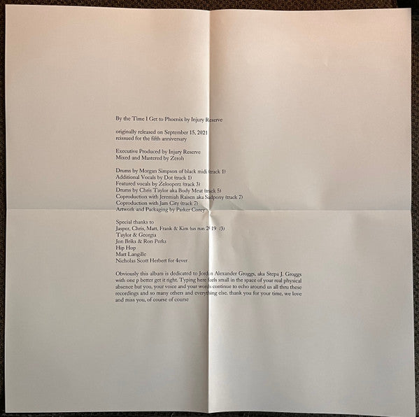 Injury Reserve : By The Time I Get To Phoenix (LP, Album, Ltd, RE, Red)