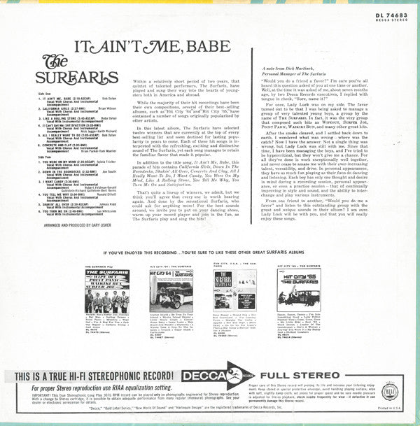 The Surfaris : It Ain't Me, Babe (LP, Album)