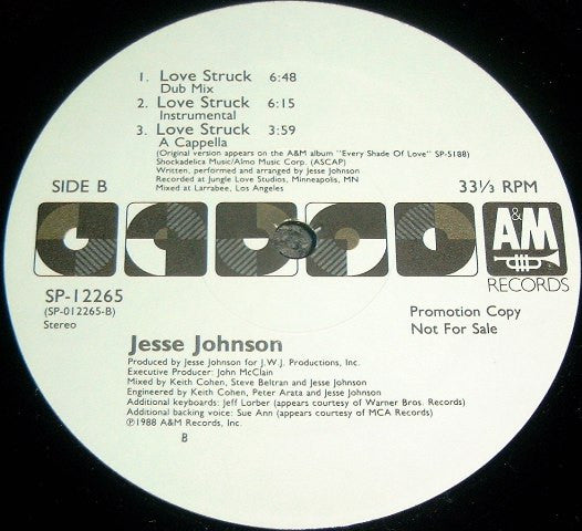 Jesse Johnson : Love Struck (12", Promo)