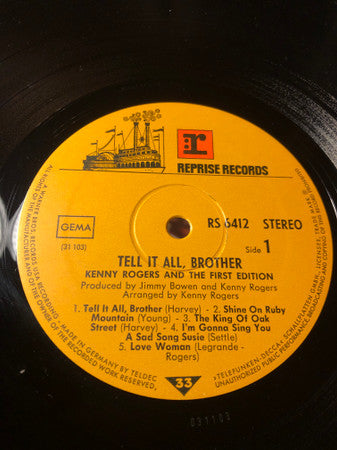 Kenny Rogers & The First Edition : Tell It All, Brother (LP, Album)