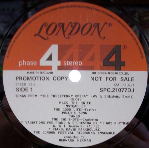 Bernard Herrmann Conducting The London Festival Recording Ensemble : The Four Faces Of Jazz (LP, Album, Promo, Gat)