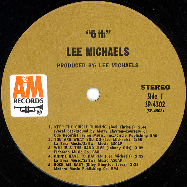 Lee Michaels : 5th (LP, Album, Pit)