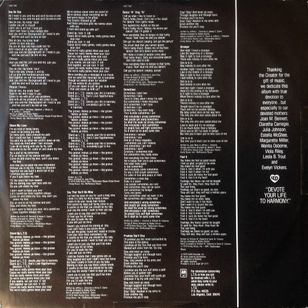 L.T.D. : Devotion (LP, Album, RCA)