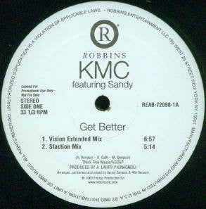 KMC (2) Featuring Sandy : Get Better (12", Promo)