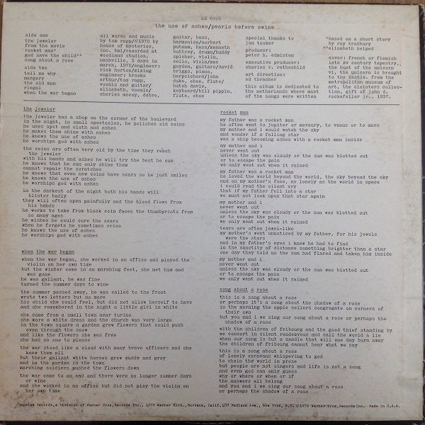 Pearls Before Swine : The Use Of Ashes (LP, Album, Promo)