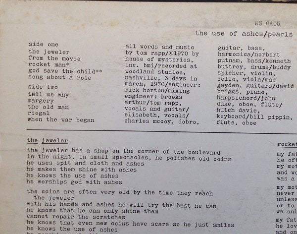 Pearls Before Swine : The Use Of Ashes (LP, Album, Promo)