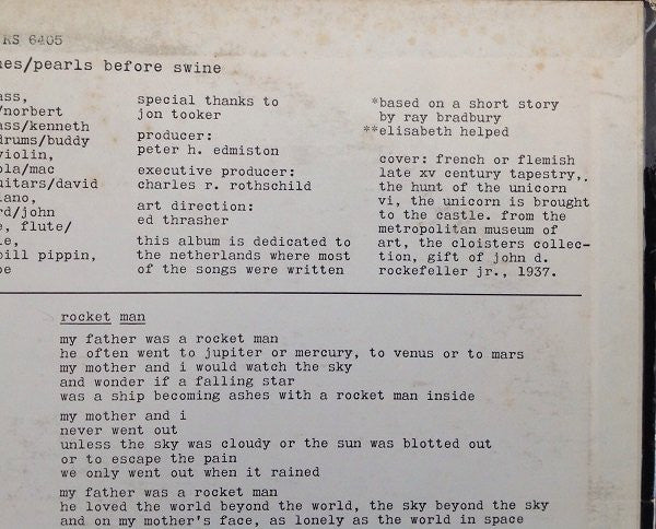 Pearls Before Swine : The Use Of Ashes (LP, Album, Promo)