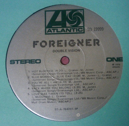 Foreigner : Double Vision (LP, Album, Spe)