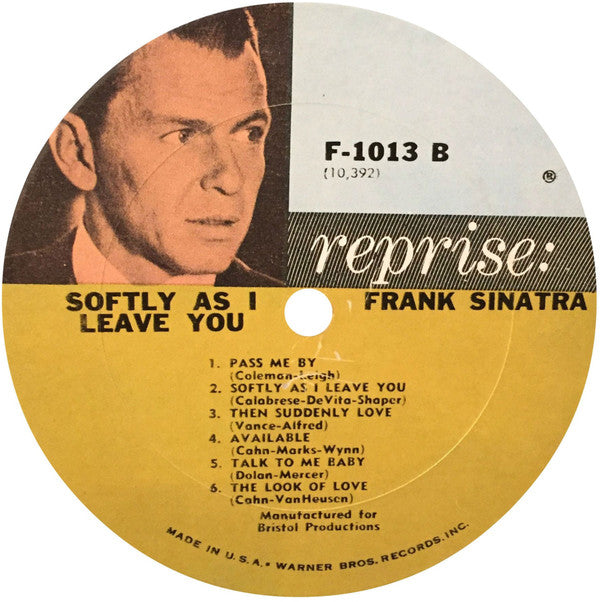 Sinatra* : Softly, As I Leave You (LP, Album, Mono, Pit)
