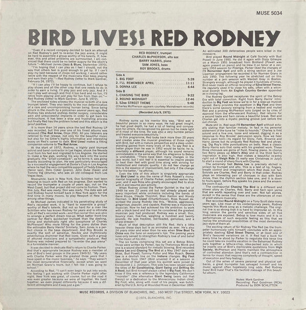 Red Rodney : Bird Lives! (LP, Album, PR )