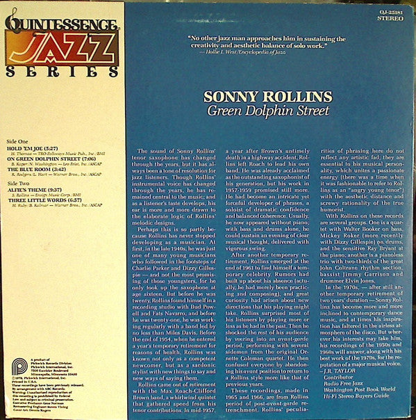Sonny Rollins : Green Dolphin Street (LP, Comp)