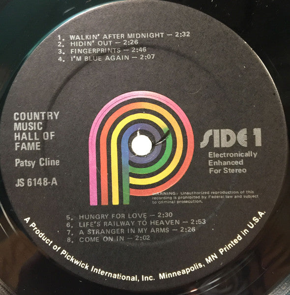 Patsy Cline : Country Music Hall Of Fame (LP, Comp)